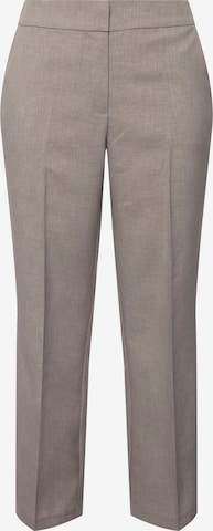 Ulla Popken Regular Pleated Pants in Grey: front