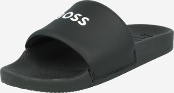 BOSS Black Mules 'Reese' in Black: front