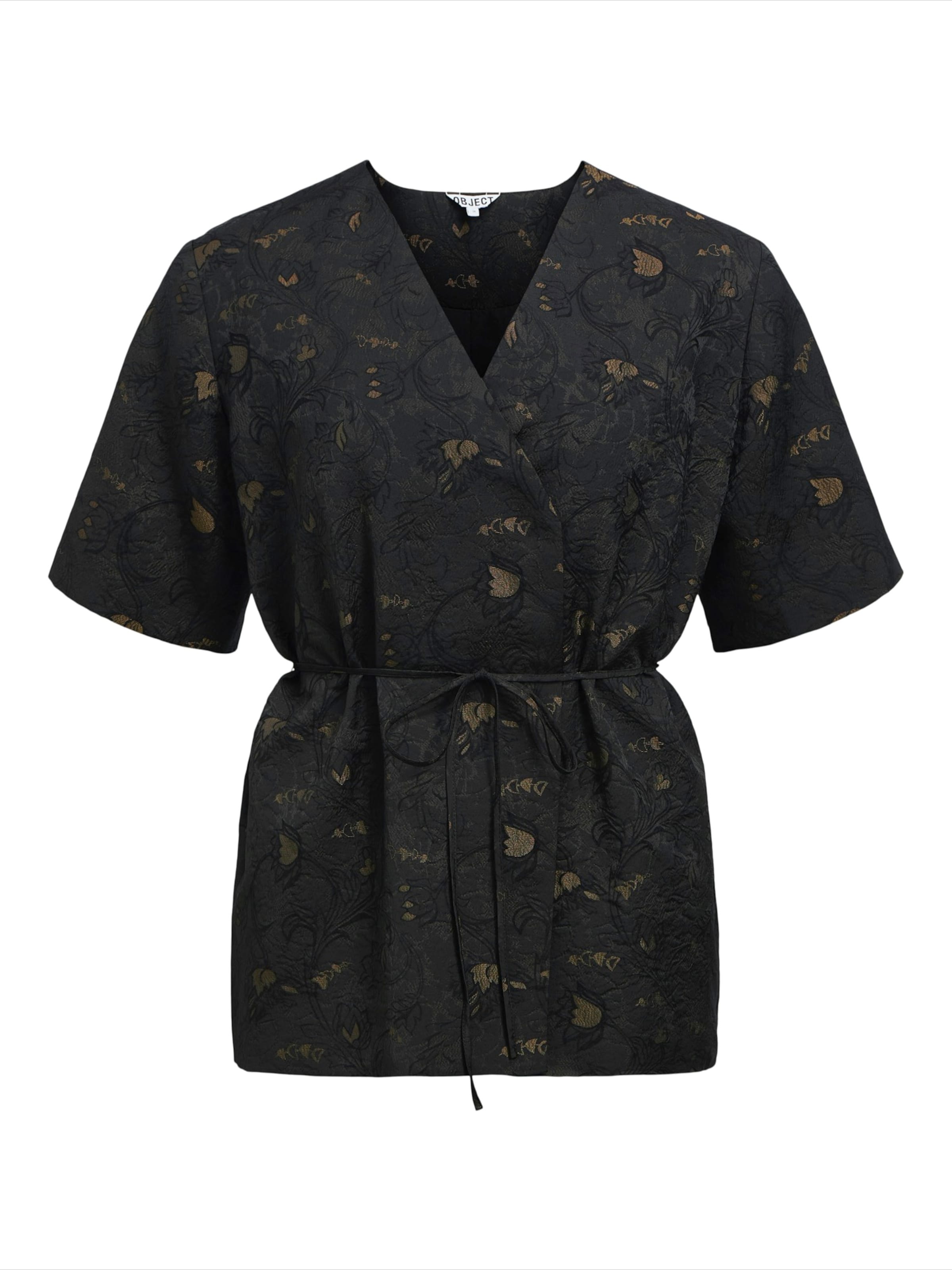 Kimono 'OBJLOVIA' OBJECT en noir : devant