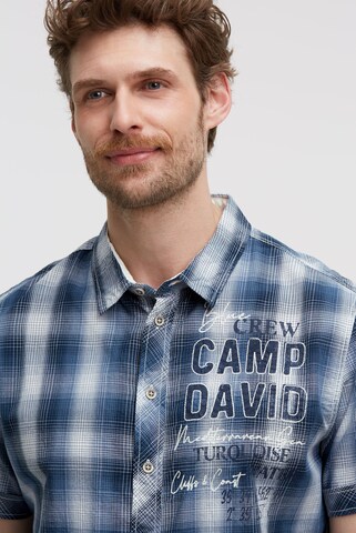 CAMP DAVID Regular fit Button Up Shirt in Blue