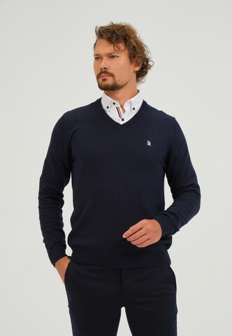 Pull-over Giorgio di Mare en bleu