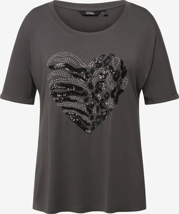 T-shirt Ulla Popken en gris : devant