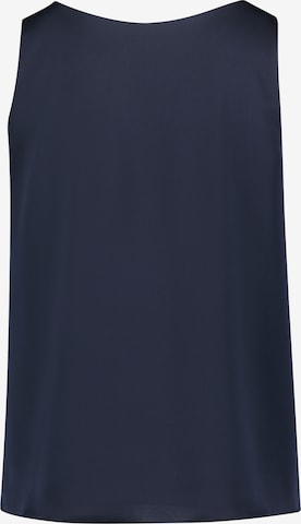 Vera Mont Satin-Bluse mit V-Ausschnitt in Blau