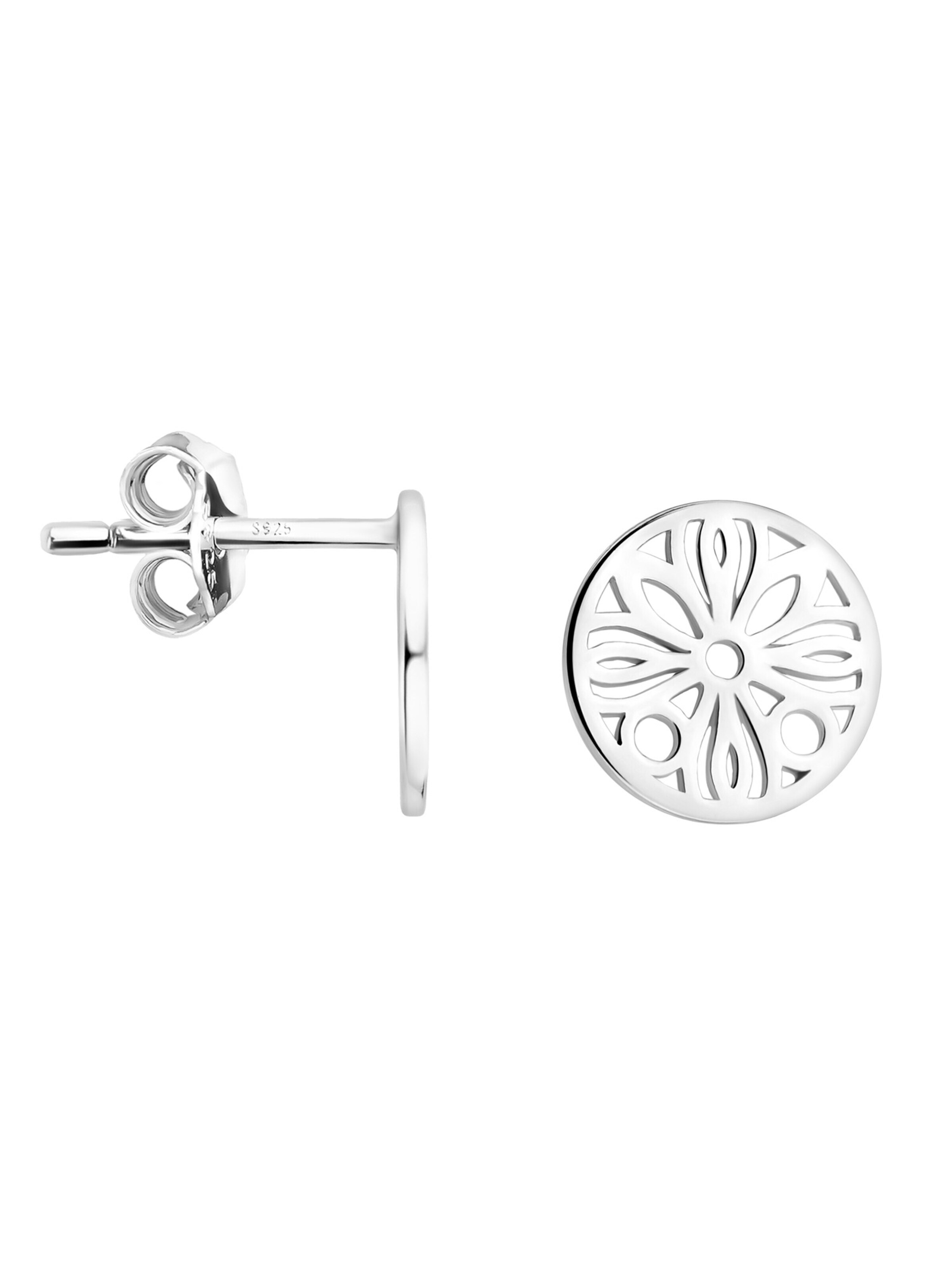 Sofia Milani Ohrringe 'Ornament Circle'‌‌‌ in Silber: Vorderseite