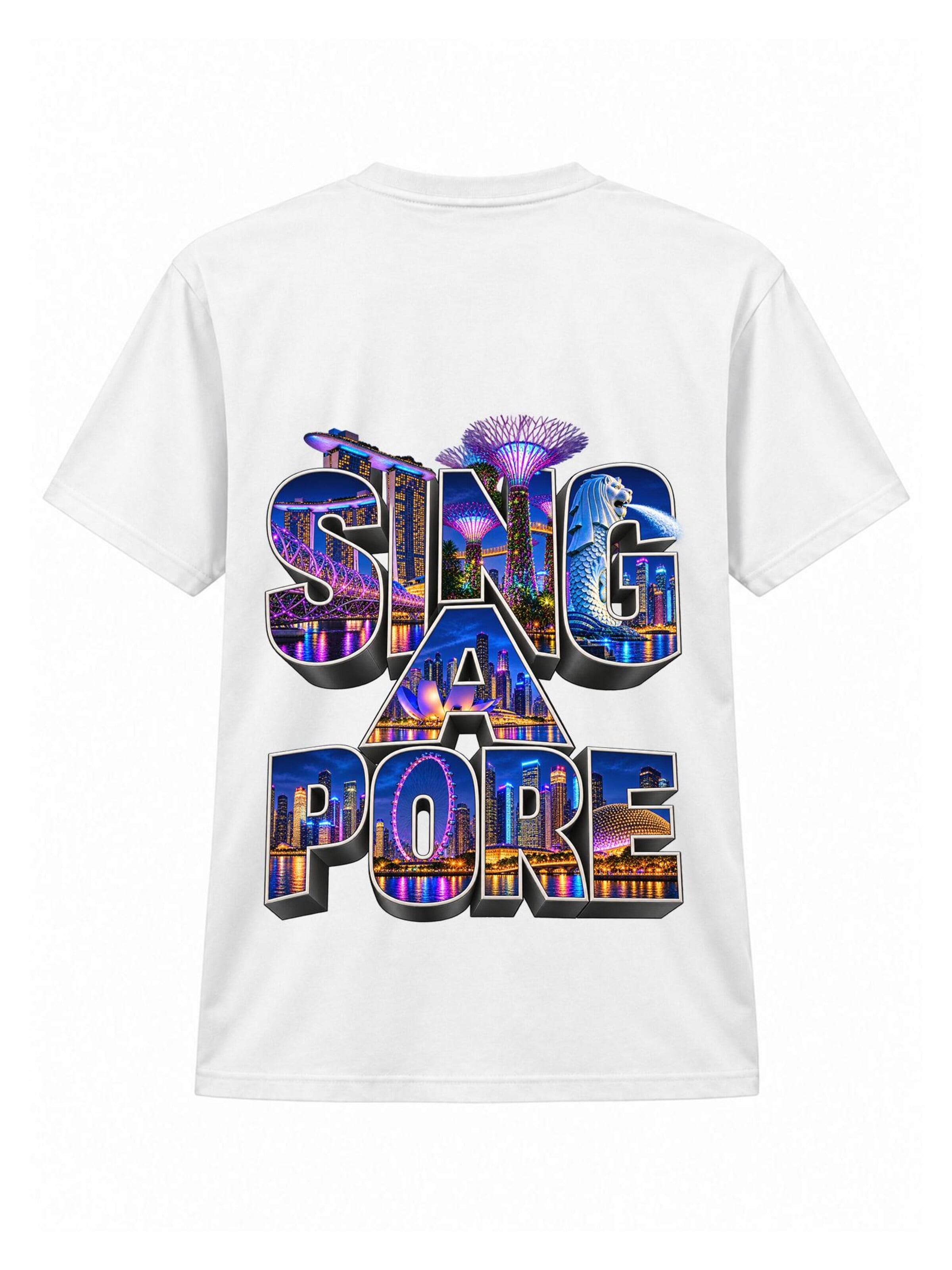 LUNØIR StudioMajica 'Singapore City Lights – Neon' - bijela boja: prednji dio