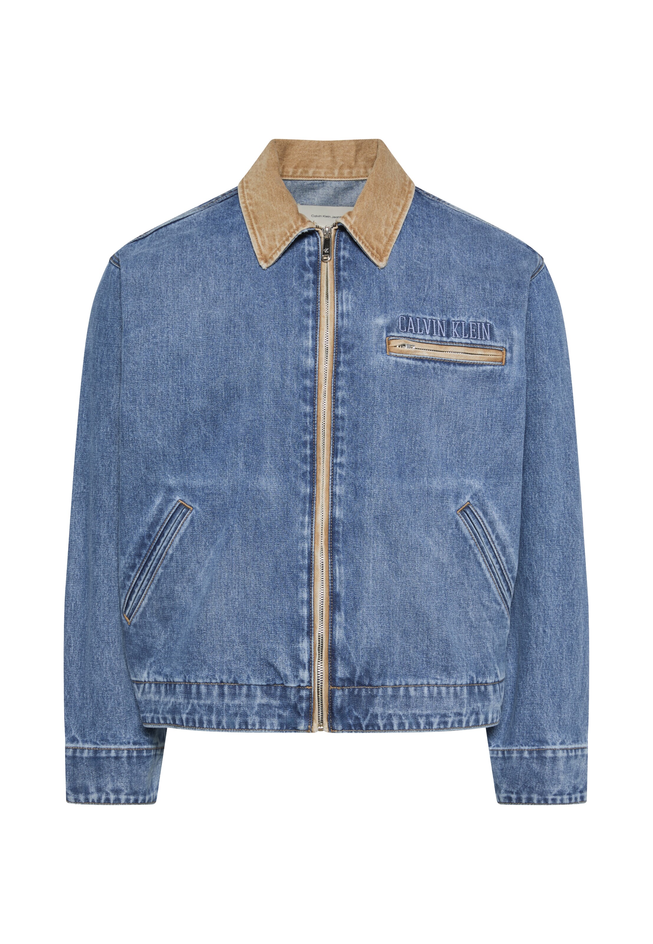 Calvin Klein Jeans Between-Season Jacket 'MAXWELL' in XS in Beige / Blue denim, Item view
