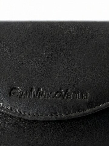 Portamonete 'Portafoglio donna vera pelle Gianmarco Venturi bottone zip' di GianMarco Venturi in nero
