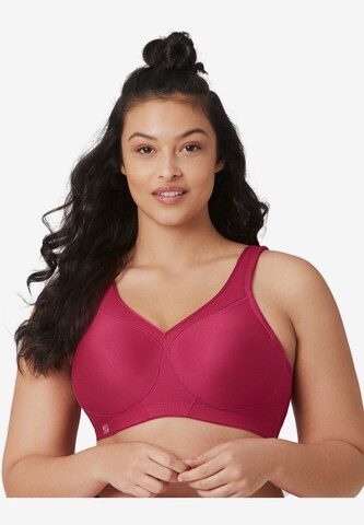GLAMORISE Minimiser Sports Bra 'MagicLift' in Red: front