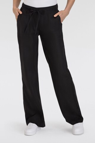 MAC Wide Leg Hose in Schwarz: Vorderseite