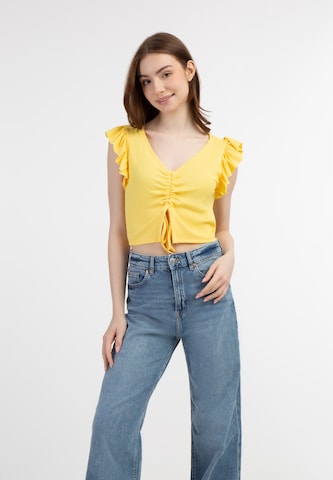 MYMO - Top em amarelo: frente