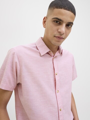 JACK & JONES Regular fit Button Up Shirt 'JJESummer' in Pink