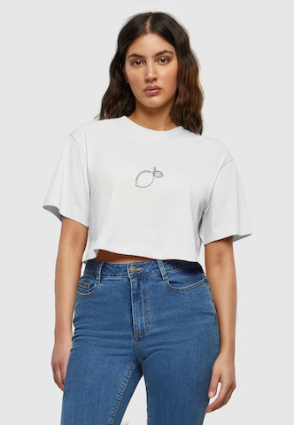 Maglia extra large 'Summer - Lemon' di Merchcode in bianco: frontale