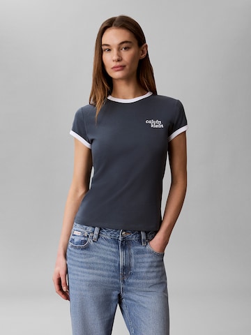 Calvin Klein Jeans Regular T-Shirt in Blau: Vorderseite