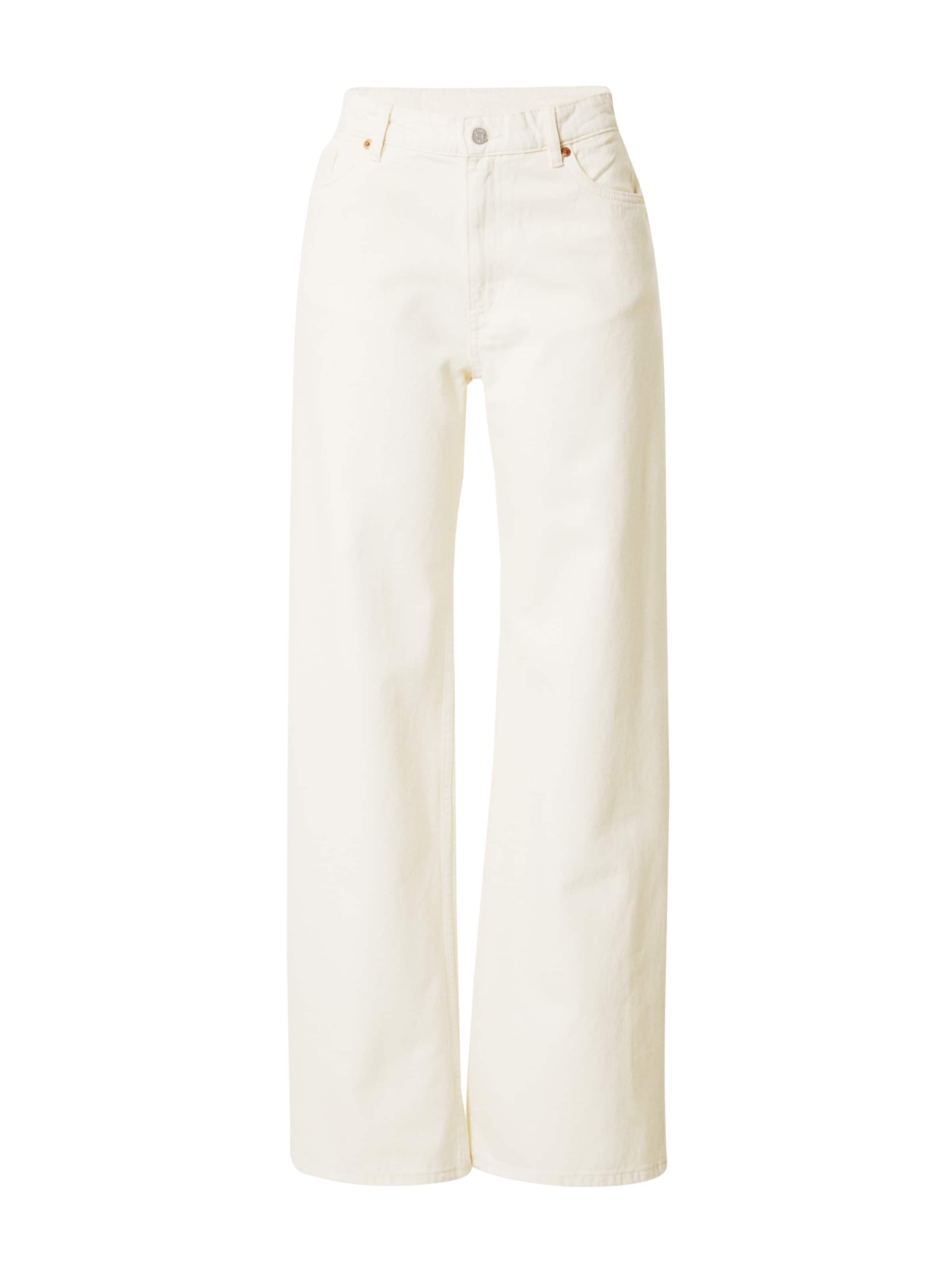 Jeans Monki pe alb natural, Vizualizare produs