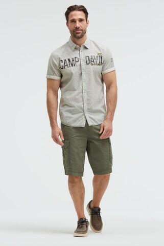 CAMP DAVID Slim fit Button Up Shirt in Green