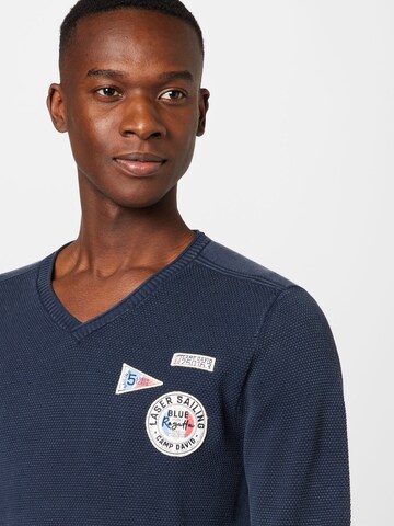 Pull-over 'Laser Sailing' CAMP DAVID en bleu