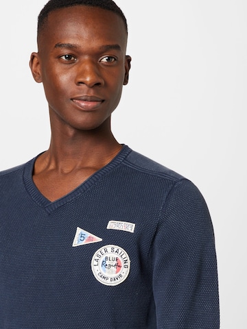 Pull-over 'Laser Sailing' CAMP DAVID en bleu