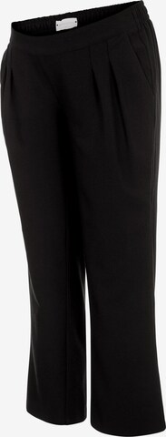 MAMALICIOUS Regular Pleat-Front Pants 'LIDA' in Black: front