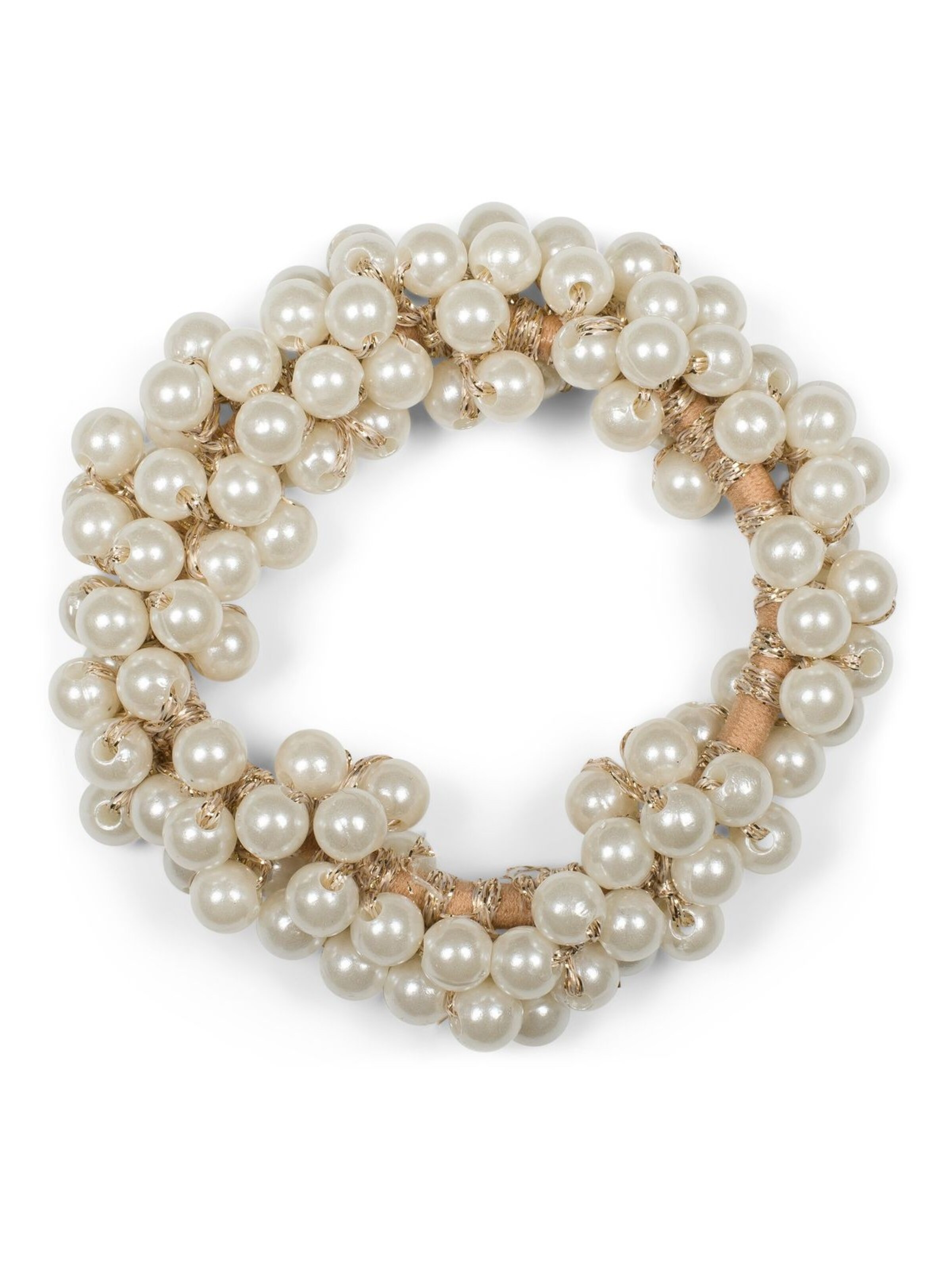 styleBREAKER Haarschmuck 'Perlen Haargummi mit Satin Schleife'‌‌‌‌‌‌‌ in Lila