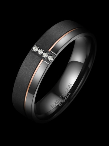 Anello 'MARRYA Ehering BT-04 aus Black Titanium – Schwarz Rosé' di MARRYA in nero