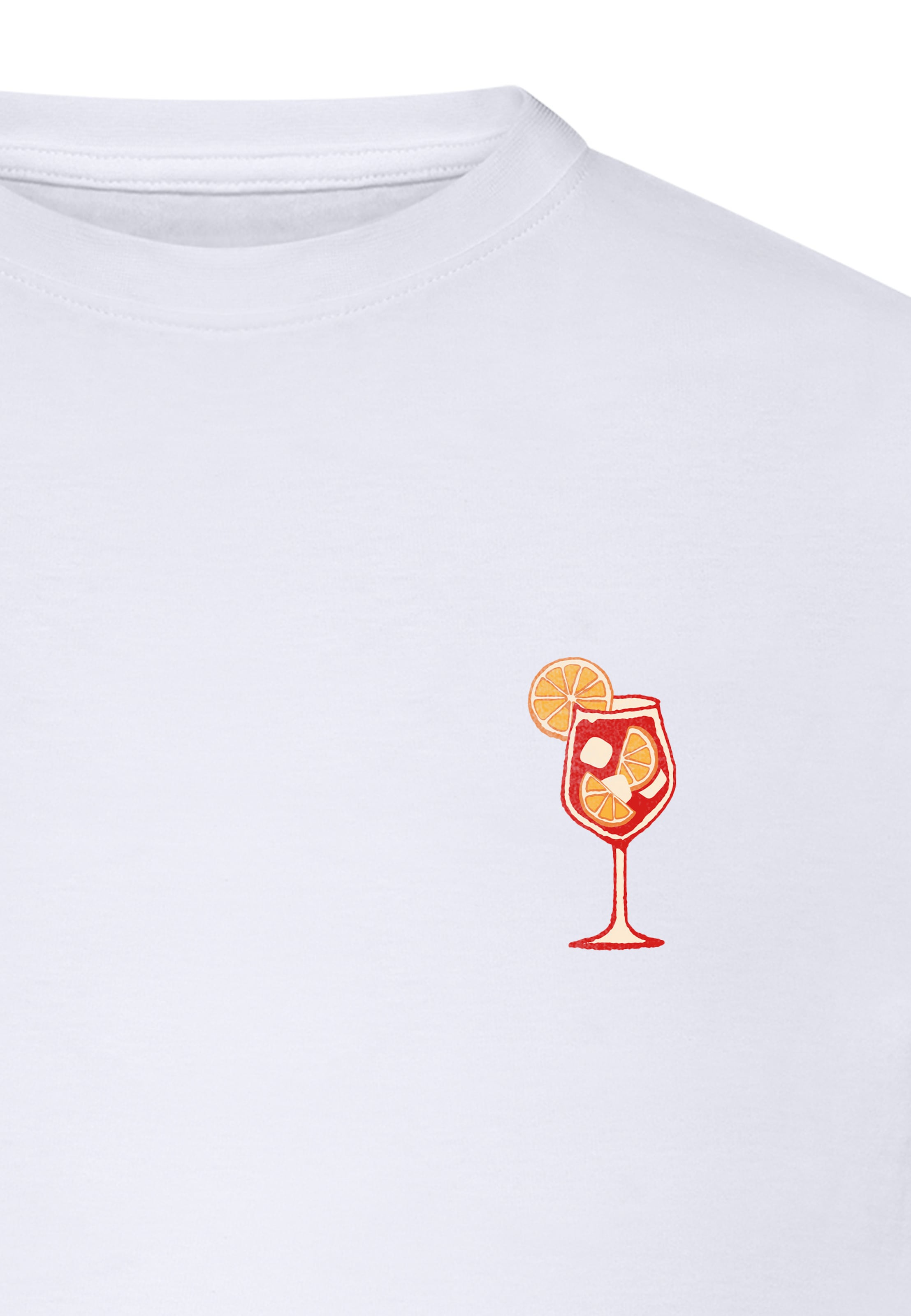 Mister Tee Shirt 'Orange Sip' in Wit