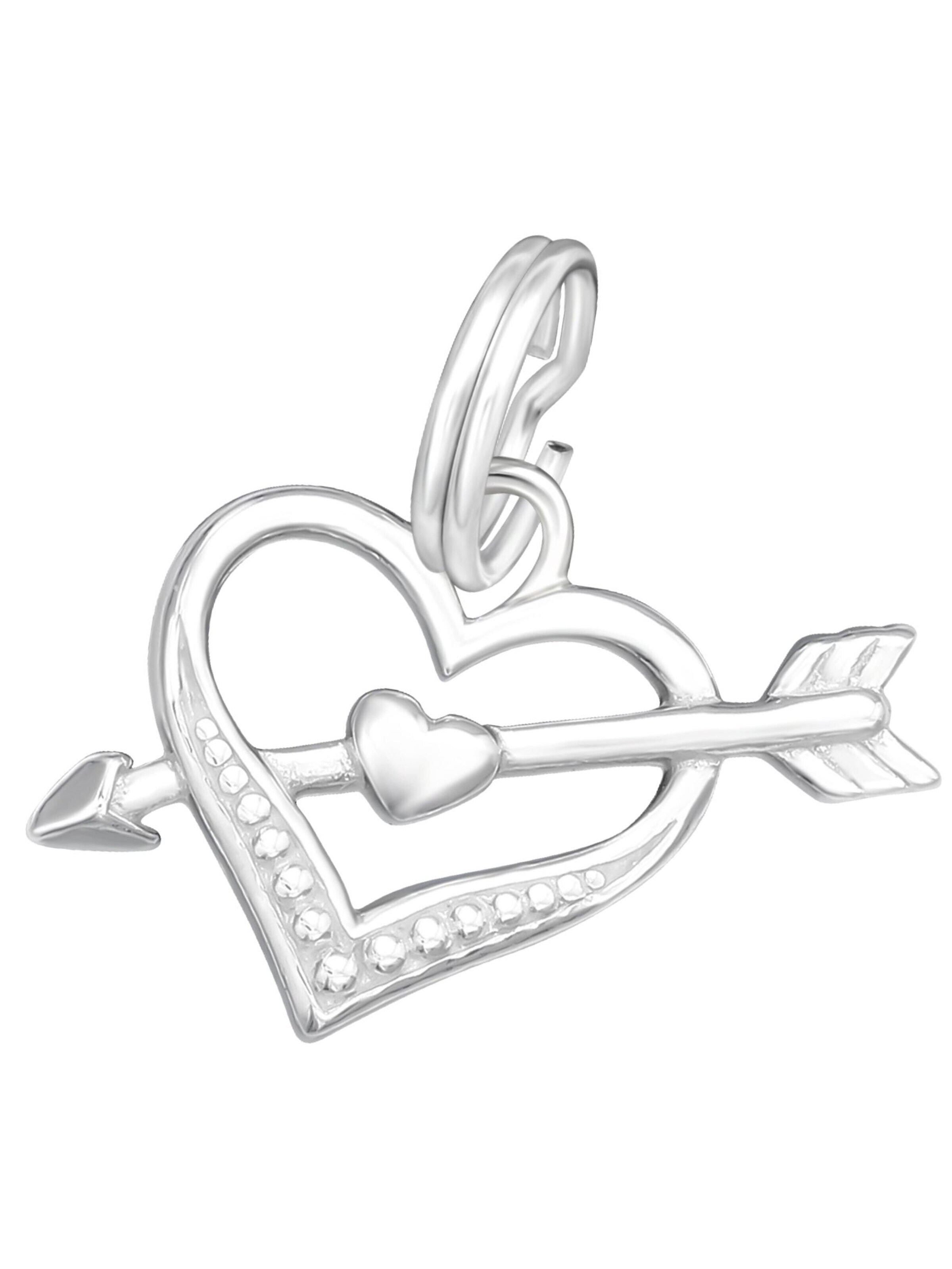 Pendentif 'Silberner Herz- und Pfeil-Charm mit Spaltring' Maxte en argent