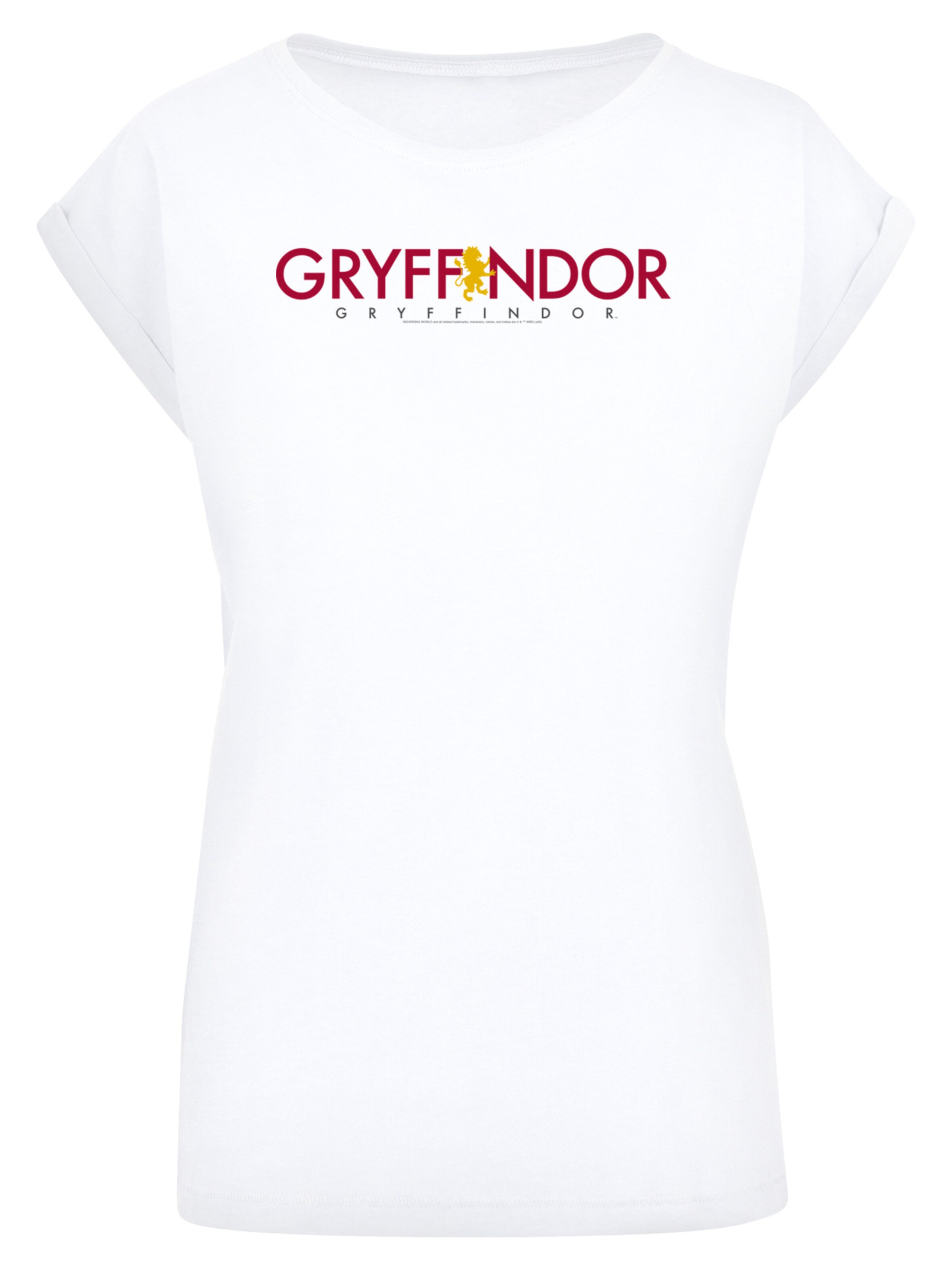 F4NT4STIC T-Shirt 'Harry Potter Gryffindor Text' in gelb / burgunder / weiß, Produktansicht