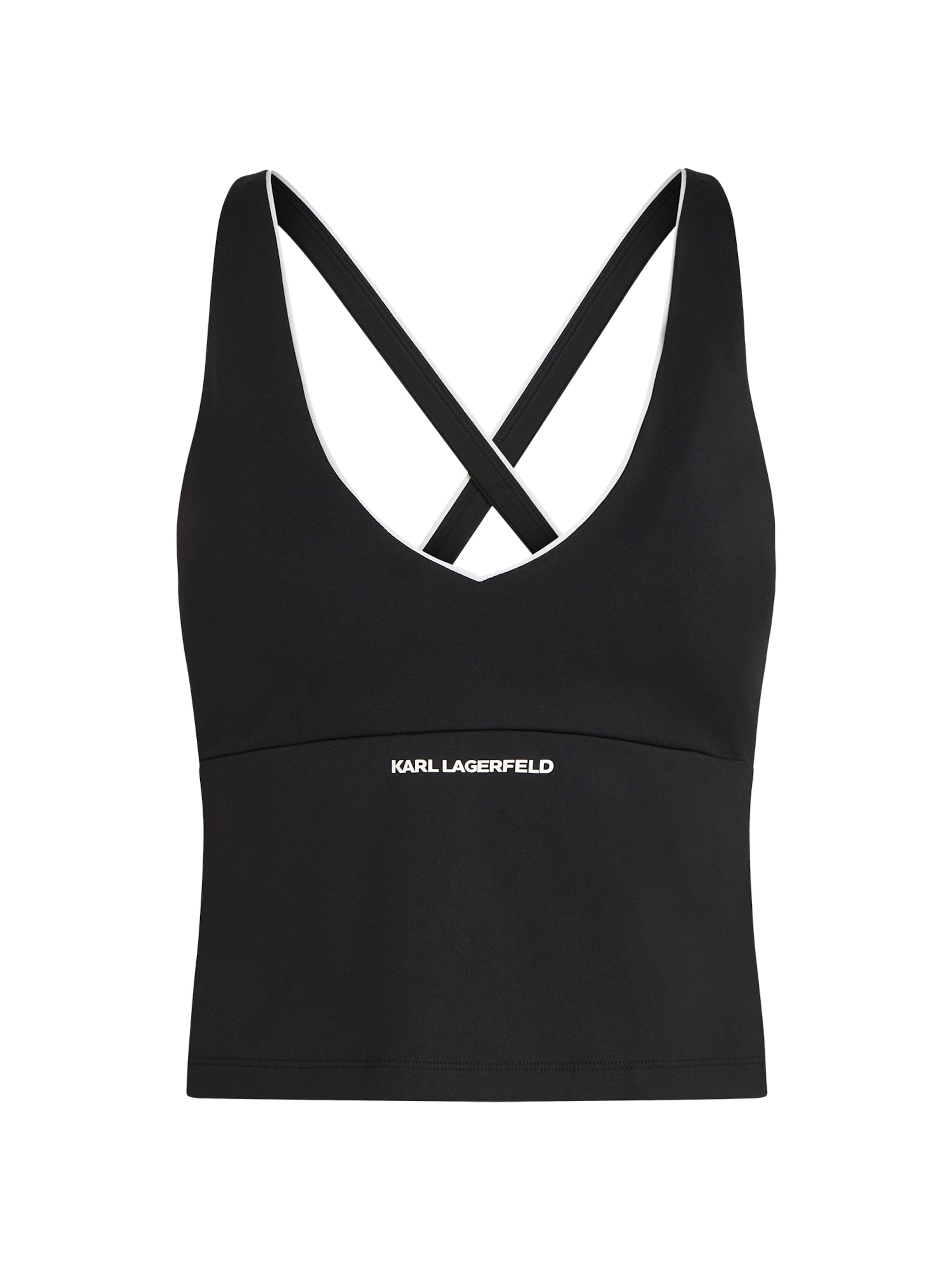T-shirt ' Athleisure-Tanktop mit kontrastierender Paspelierung ' Karl Lagerfeld en noir : devant