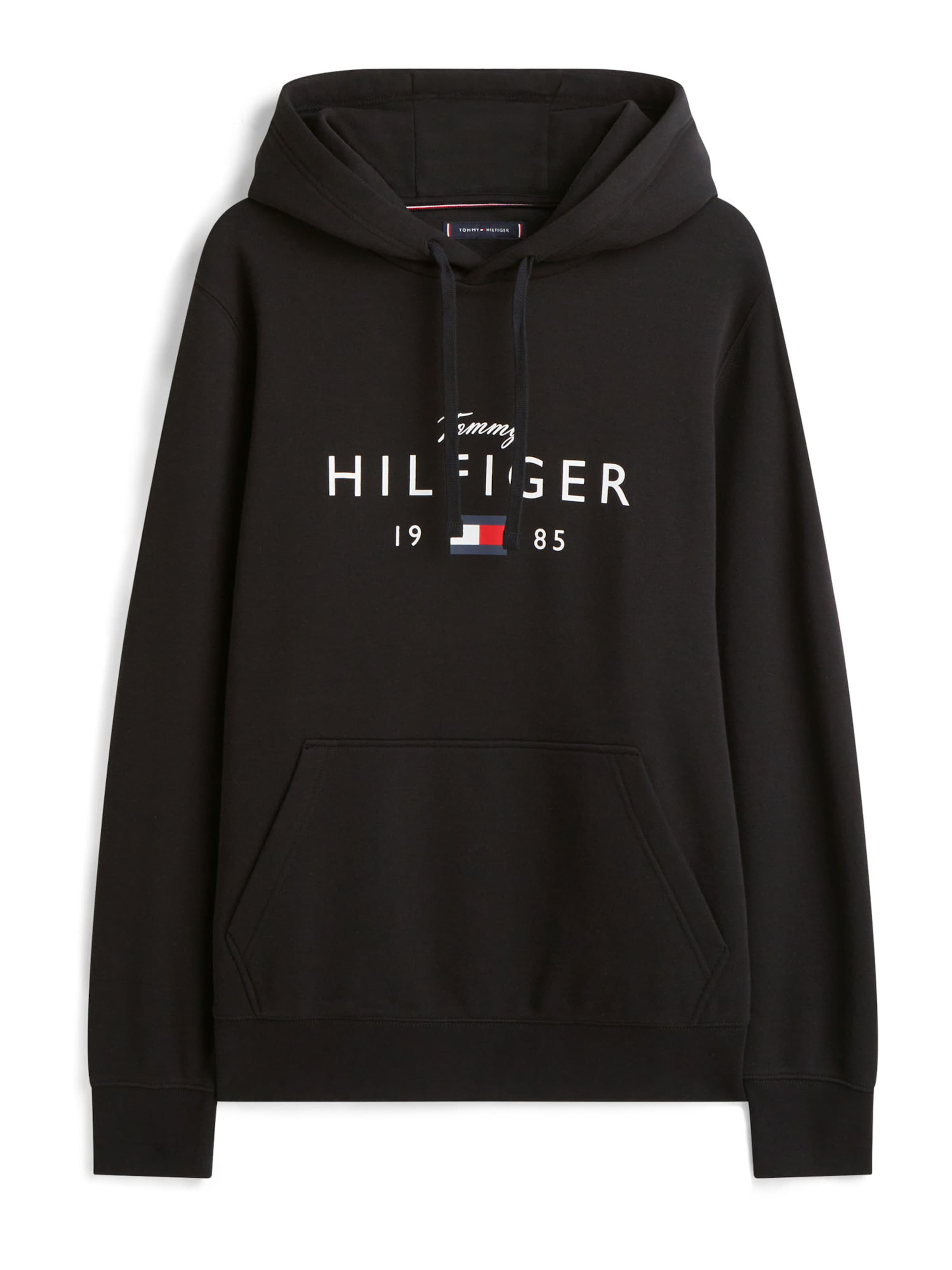 TOMMY HILFIGER Sudadera 'BRAND LOVE' en negro / blanco, Vista del producto