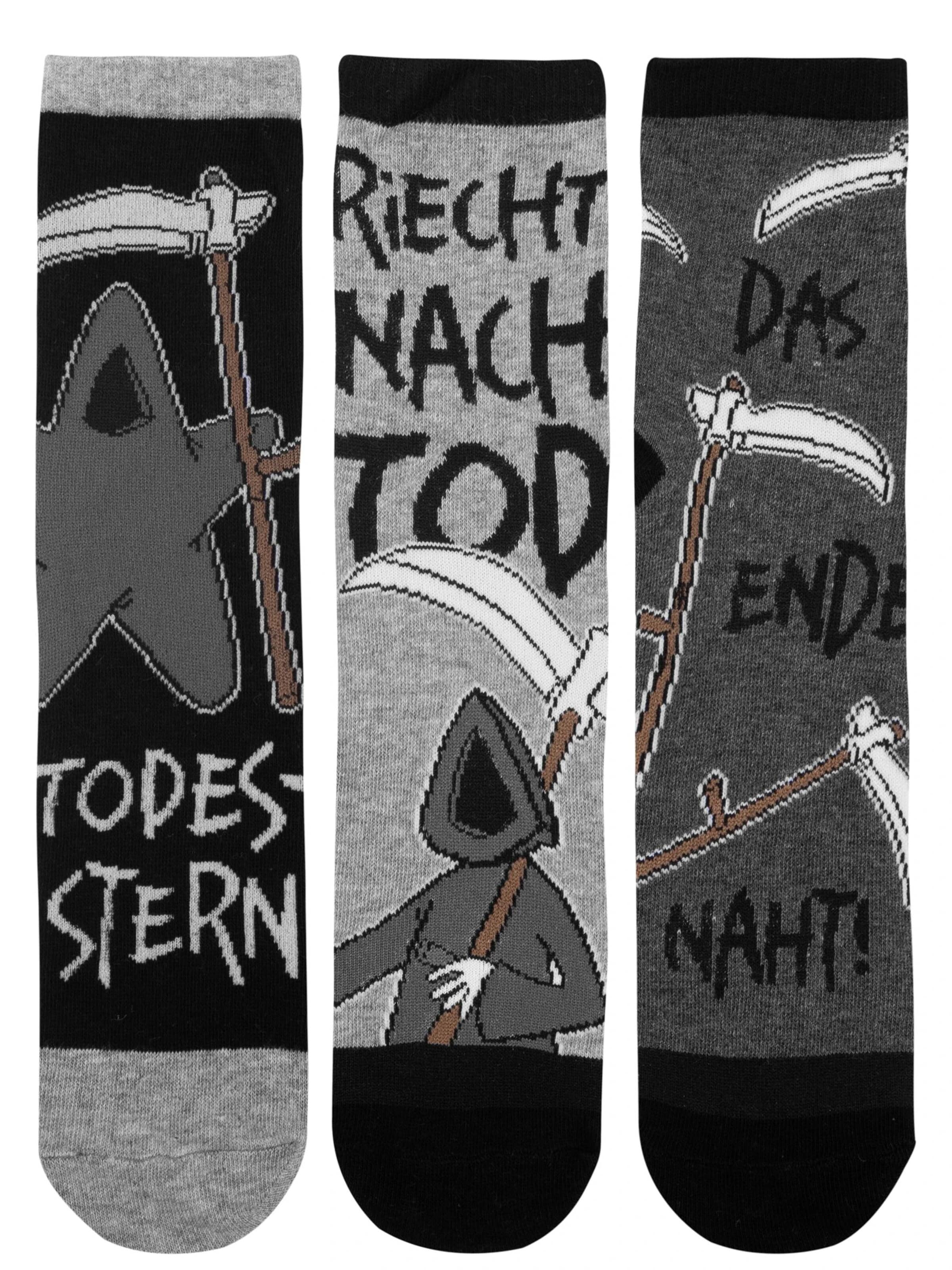 United Labels Socks 'Tot aber lustig - Michael Holtschulte' in Grey