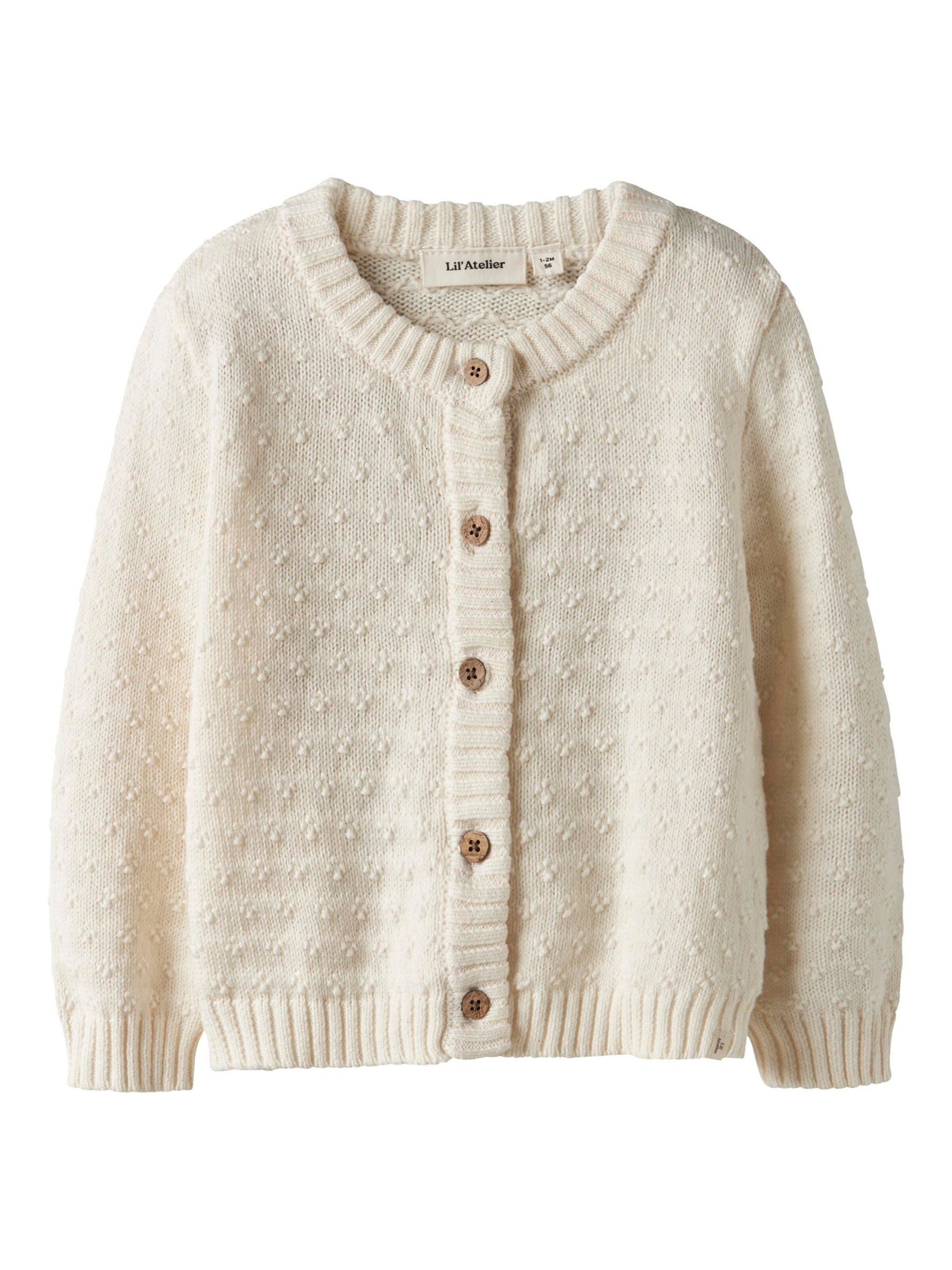 Lil'Atelier Cardigan i hvid: forside