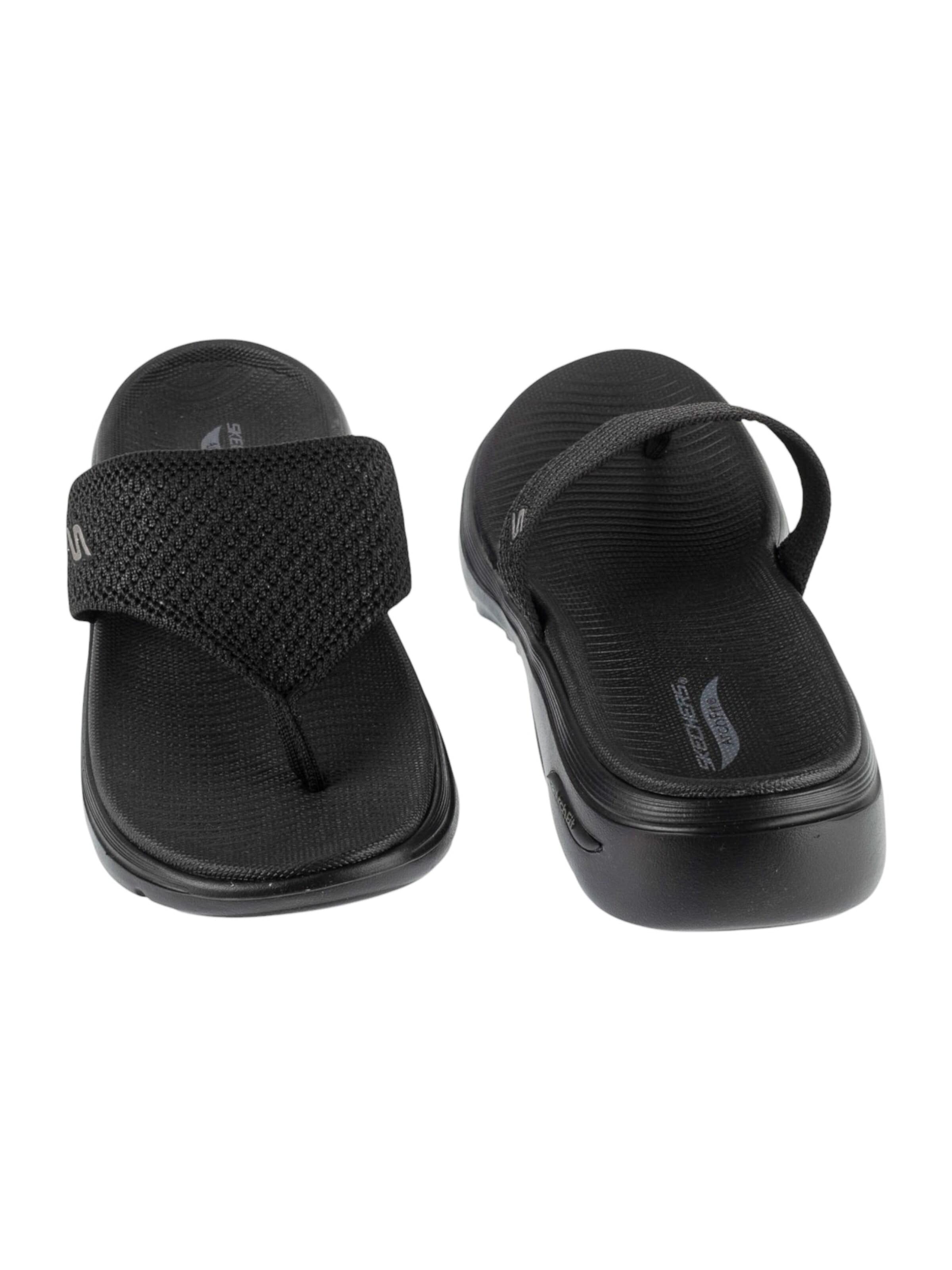 SKECHERS T-bar sandals 'Skechers Go Walk Arch Fit 2.0 Sandal - Carrie' in Black