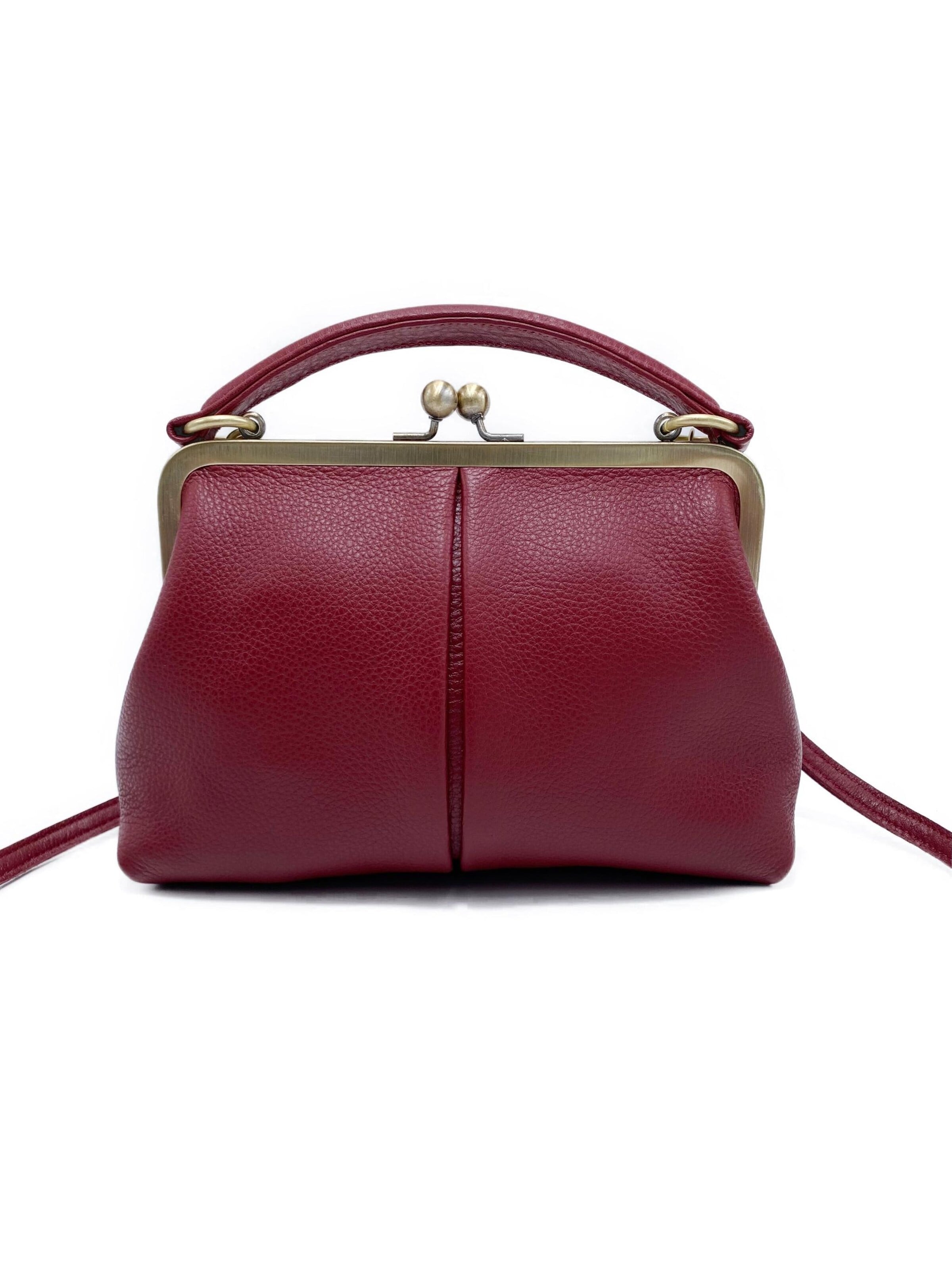 Taschenkinder Handbag 'Kleine Olive – Leder Handtasche & Umhängetasche' in Red