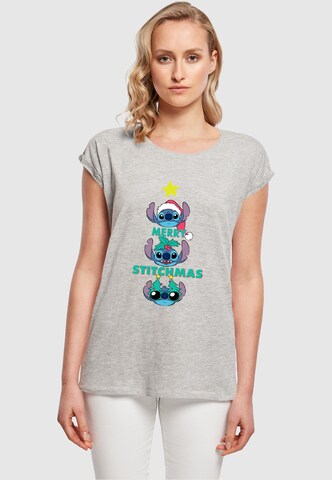 ABSOLUTE CULT Shirt 'Lilo And Stitch - Merry Stitchmas' in Grey: front
