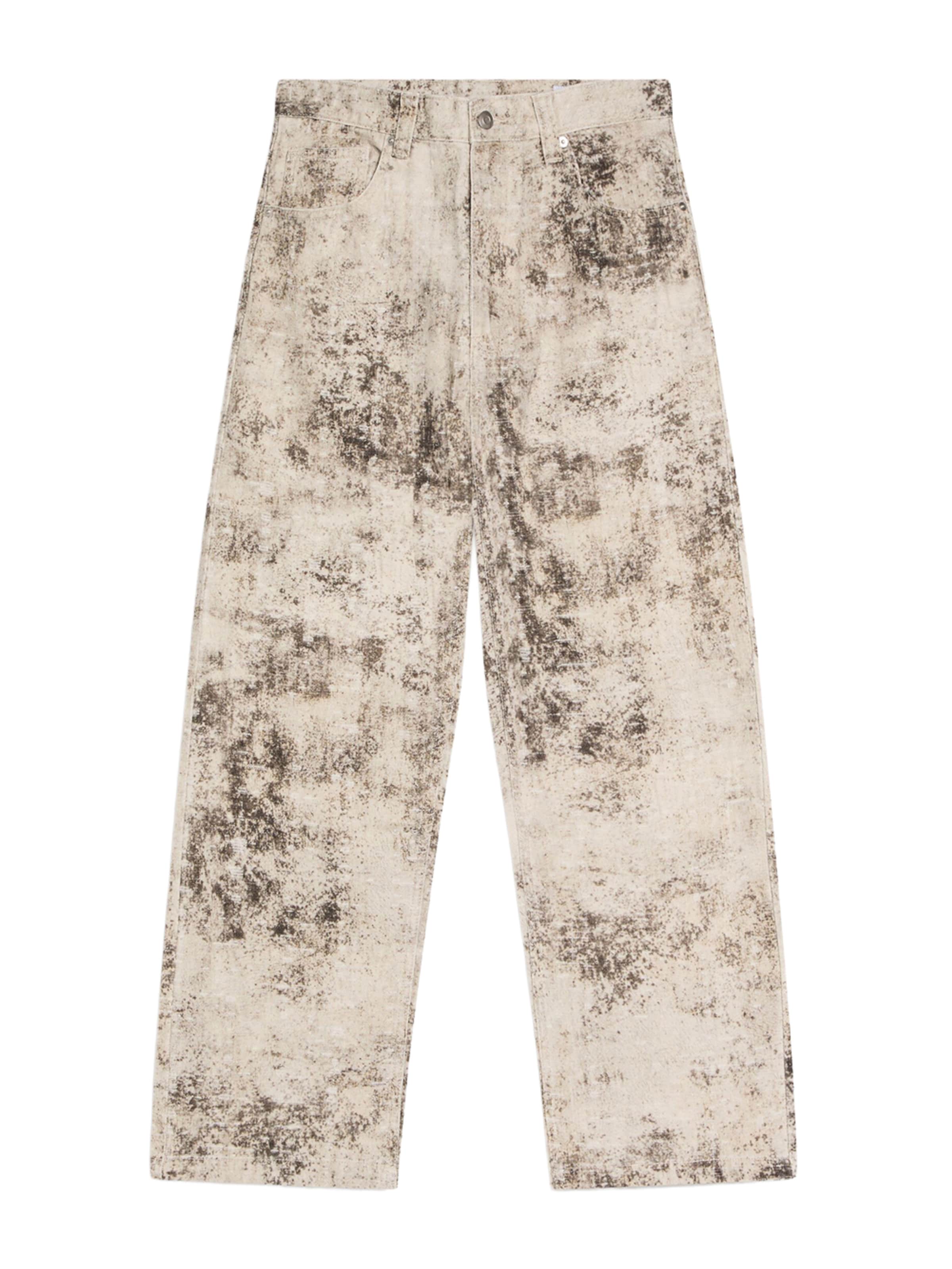 Bershka Baggy Дънки в бежово: отпред