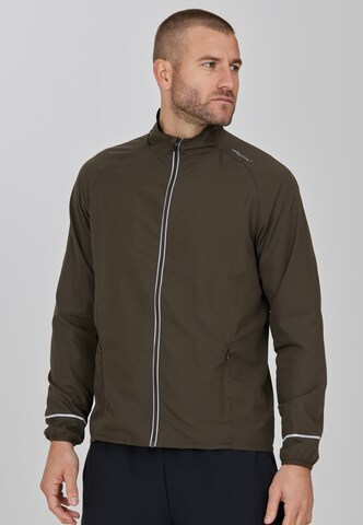 ENDURANCE Regular fit Athletic Jacket 'Lessend' in Brown: front