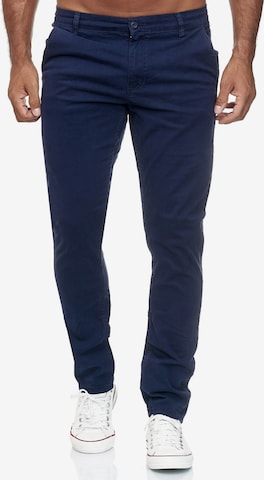 Pantalon chino '19530' Tazzio en bleu : devant