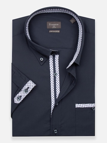 Slim fit Camicia business 'Iconic Poplin Stretch Man Shirt Short Sleeve Light Blue' di 7Camicie in blu