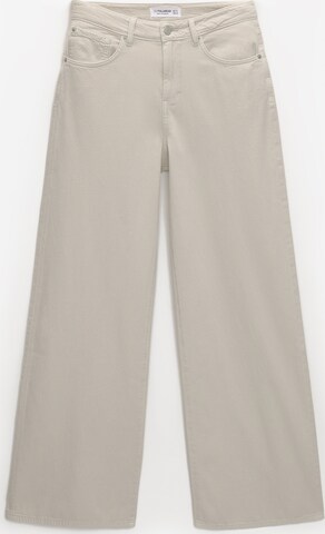 Pull&Bear Wide leg Broek in Beige: voorkant