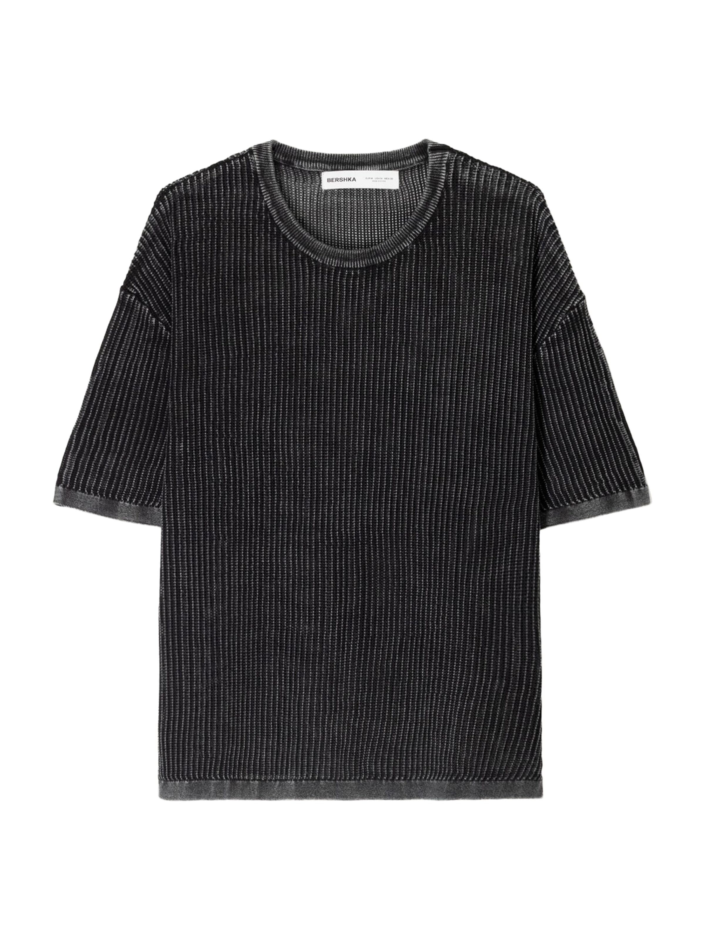 Tricou Bershka pe negru / alb, Vizualizare produs