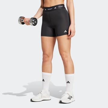 ADIDAS PERFORMANCE Skinny Sports trousers in Black: front