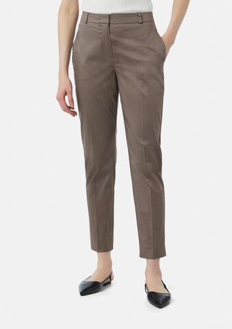 Coupe slim Pantalon à plis COMMA en marron