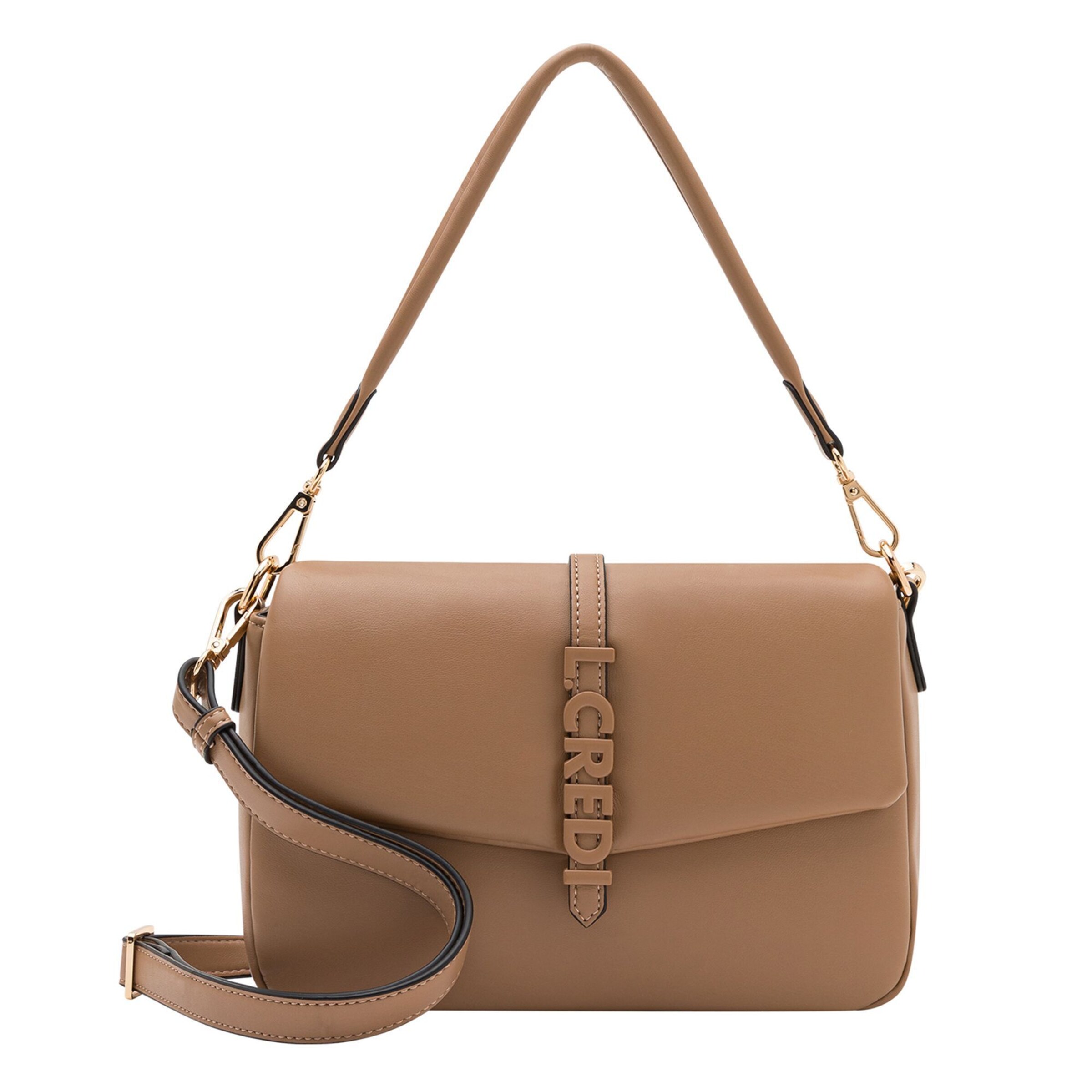L.CREDI Schultertasche 'Nayla' in Braun: Vorderseite