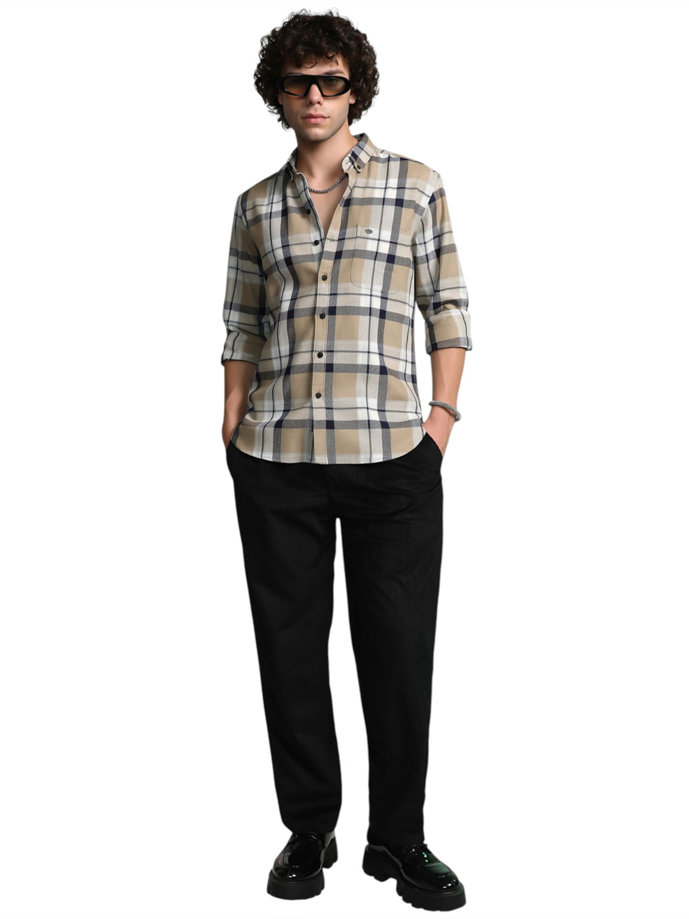 Campus Sutra Rovný strih Košeľa 'Dayana' - Béžová