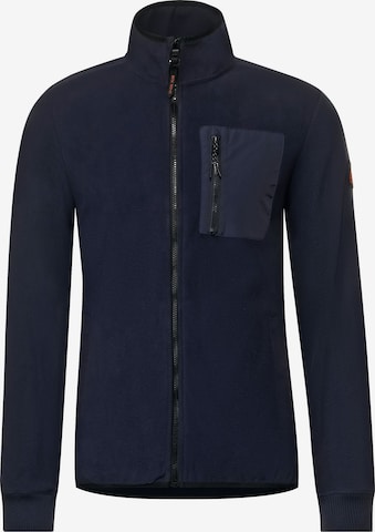 Street One MEN Fleece Jacket in Blue: front