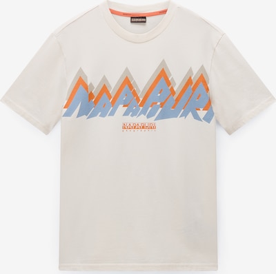 NAPAPIJRI T-Krekls 'S-Fiemme', krāsa - krēmkrāsas / debeszils / pelēcīgs / oranžs, Preces skats