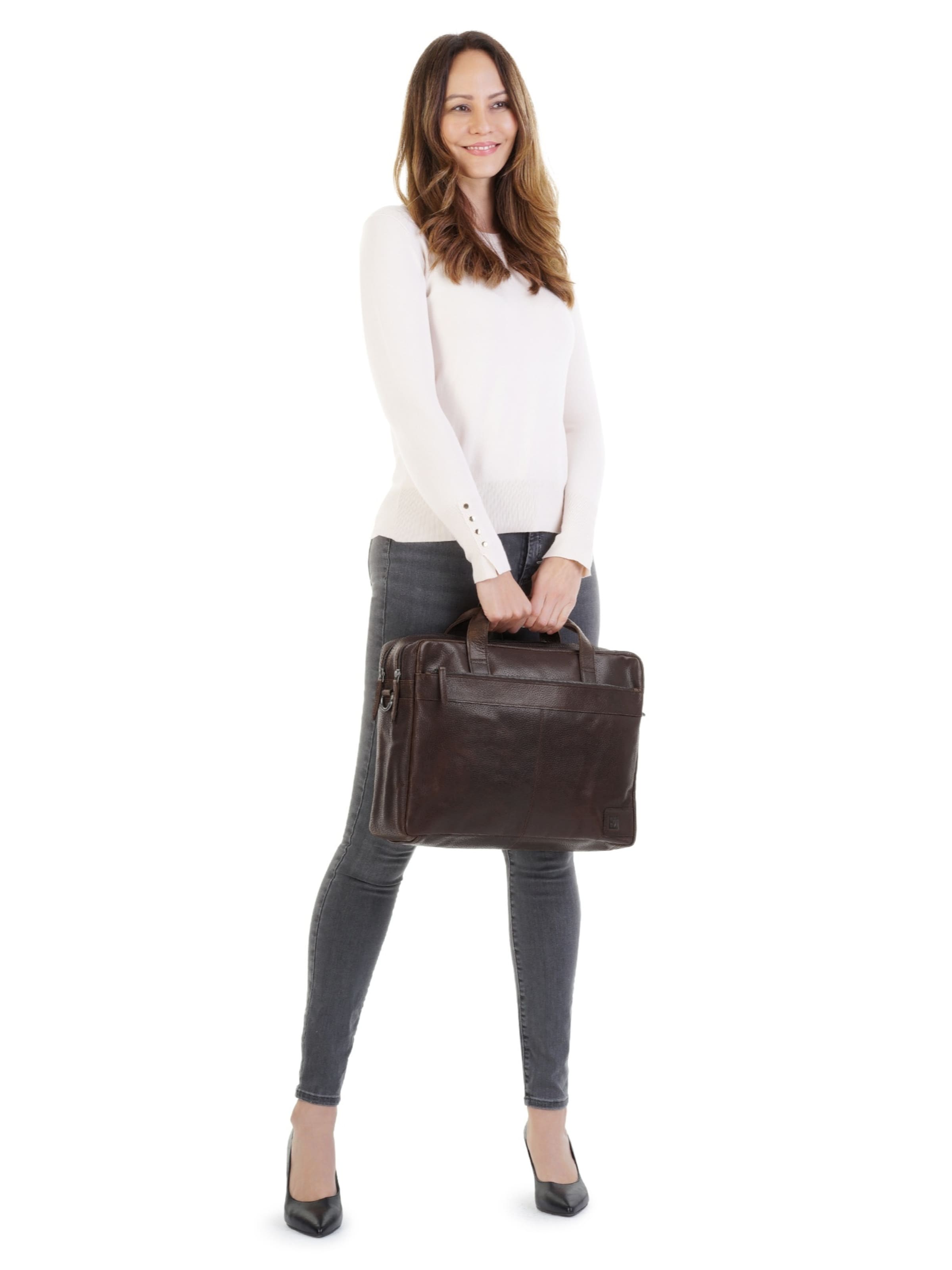 BODENSCHATZ Briefcase in Brown: front