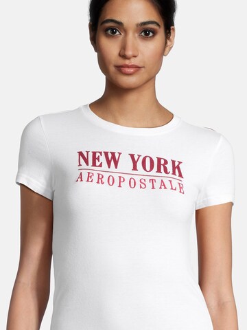 AÉROPOSTALE T-shirt 'JULY NEW YORK' i vit