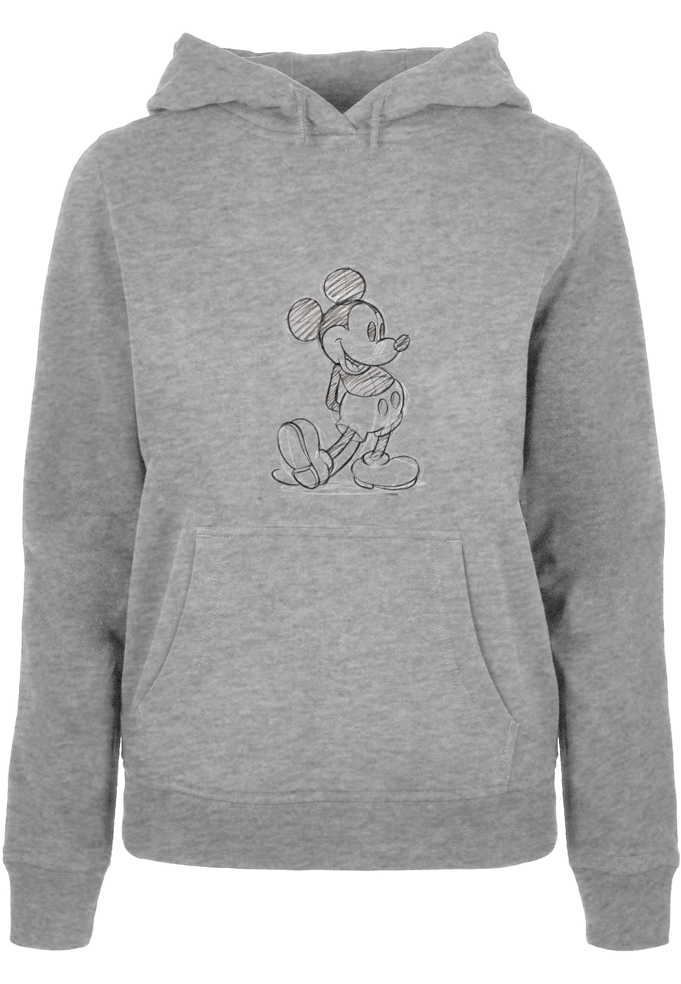 ABSOLUTE CULT Sweatshirt 'Mickey Mouse - Sketch Kick' i grå: forside