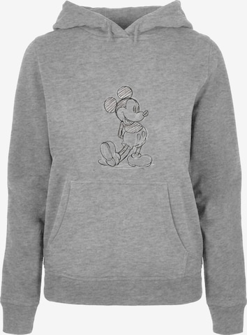 ABSOLUTE CULT Sweatshirt 'Mickey Mouse - Sketch Kick' in Grey: front